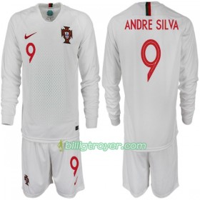 Billige Fotballdrakter Portugal ANDRE SILVA 9 Barn VM 2018 Bortedraktsett Langermet